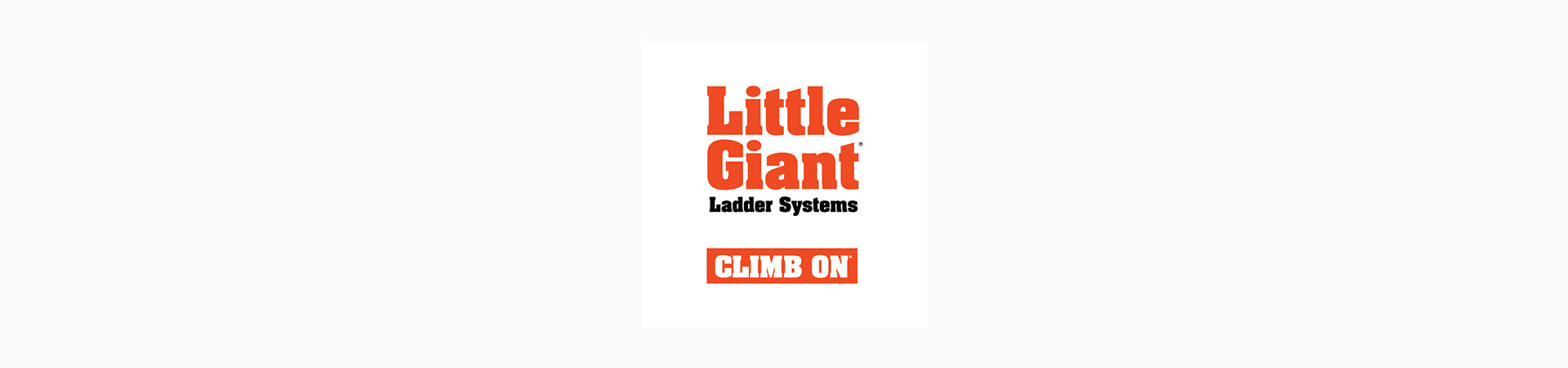 Little Giant Ladders logo with trademark text that says 'Climb On'