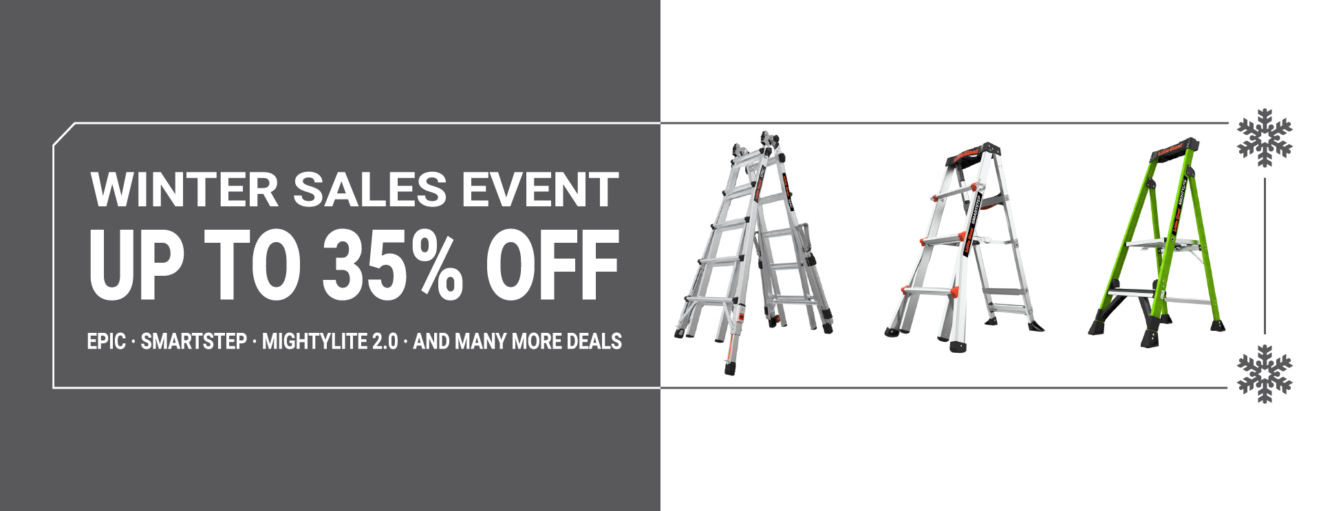 Winter Sales Event - Up to 35% off Smartstep ladder, Safeframe ladder, Vector ladder, and more